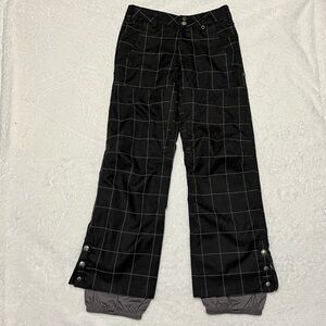 Burton Black Cargo Pants with White Grid Pattern